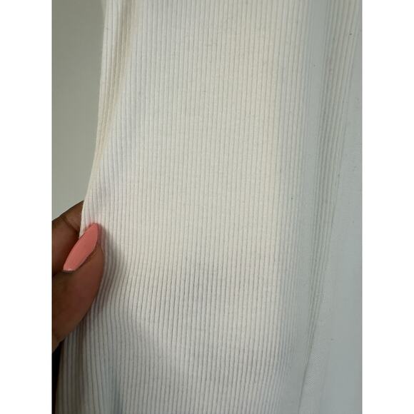 Luna Luz White Lagenlook Coastal Relaxed Linen Flounce Dress Size Medium - Picture 5 of 10